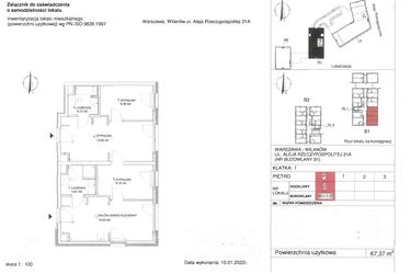 Rzut - Mieszkanie na sprzedaż 4 pokoje o powierzchni 67,37 m² - numer 2 w RZ21
