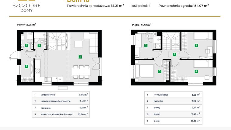 Rzut - Dom na sprzedaż 4 pokoje o powierzchni 85,31 m² - numer 32/2 w Szczodre Domy