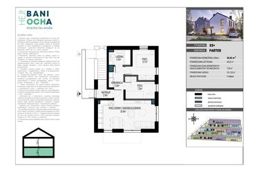 Rzut - Dom na sprzedaż 3 pokoje o powierzchni 55 m² - numer B3.1 w HEJ! Baniocha