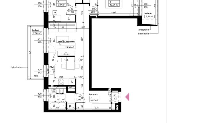 Rzut - Mieszkanie na sprzedaż 3 pokoje o powierzchni 60,75 m² - numer D1/1/4/19 w Malta Wołkowyska etap III