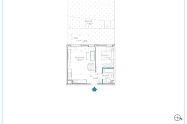 Rzut - Mieszkanie na sprzedaż 2 pokoje o powierzchni 41,07 m² - numer C2 w Dwa Jeziora CD