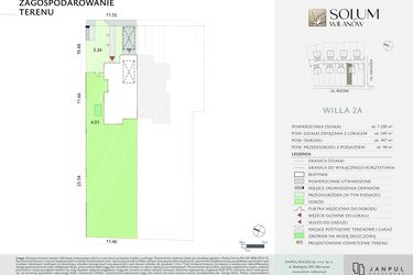 Rzut - Dom na sprzedaż 5 pokoi o powierzchni 160,2 m² - numer 2A w Solum Wilanów