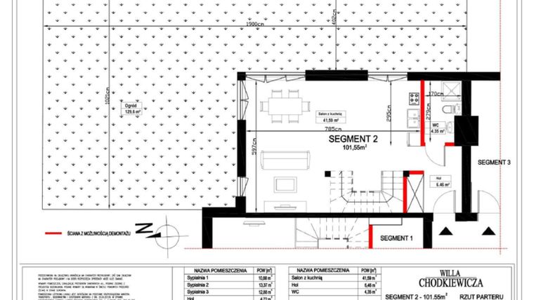 Rzut - Dom na sprzedaż 4 pokoje o powierzchni 106,55 m² - numer 2 w Willa Chodkiewicza