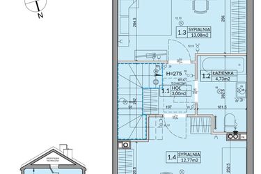Rzut - Dom na sprzedaż 3 pokoje o powierzchni 72,53 m² - numer 74B w Nova Magdalenka 7 etap IX-XII