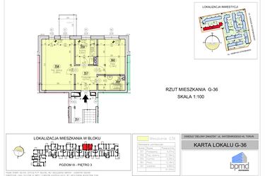 Rzut - Mieszkanie na sprzedaż 2 pokoje o powierzchni 51,37 m² - numer G-36 w Zielony Zakątek - bud. G