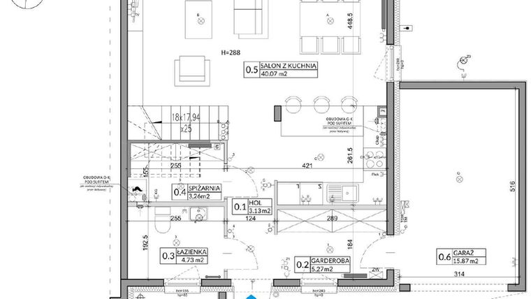 Rzut - Dom na sprzedaż 4 pokoje o powierzchni 134,79 m² - numer 6A w Miasto Ogród 5
