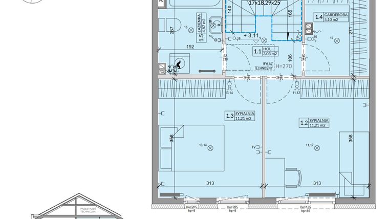Rzut - Dom na sprzedaż 3 pokoje o powierzchni 68,34 m² - numer 5B w Ogrody Przyjaciół 5