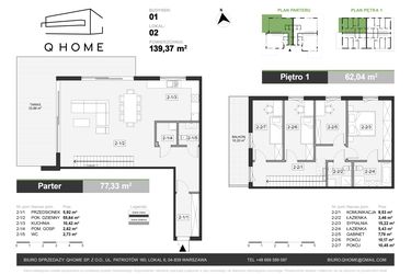 Rzut - Dom na sprzedaż 4 pokoje o powierzchni 139,37 m² - numer A2 w VILLA Q FOUR
