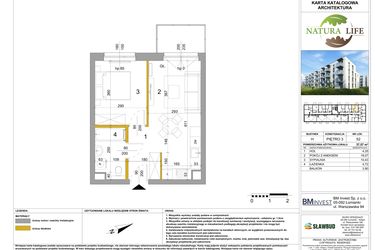 Rzut - Mieszkanie na sprzedaż 2 pokoje o powierzchni 37,79 m² - numer H.52 w Osiedle Natura Life budynki GHI