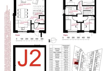 Rzut - Dom na sprzedaż 4 pokoje o powierzchni 134,7 m² - numer J2 w Gostyńska Invest II