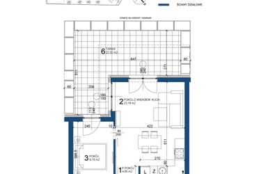 Rzut - Mieszkanie na sprzedaż 2 pokoje o powierzchni 44,47 m² - numer 84 w Bursztynowy Dom