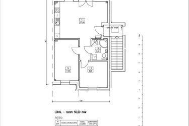 Rzut - Dom na sprzedaż 3 pokoje o powierzchni 50,6 m² - numer C w Iwiny Park etap IV