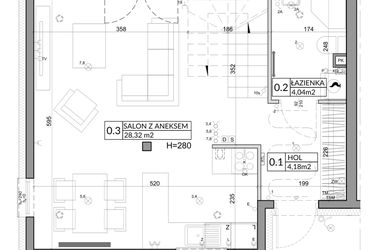 Rzut - Dom na sprzedaż 4 pokoje o powierzchni 79,98 m² - numer 3 w Slow Wilanów