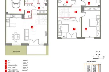 Rzut - Dom na sprzedaż 5 pokoi o powierzchni 142,26 m² - numer 15 w Słoneczny Zakątek