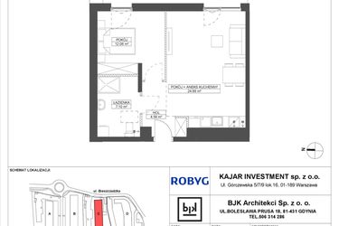 Rzut - Mieszkanie na sprzedaż 2 pokoje o powierzchni 48,6 m² - numer C.0M08 w Foresteria