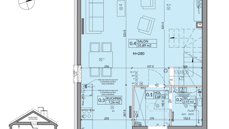 Rzut - Dom na sprzedaż 4 pokoje o powierzchni 92,7 m² - numer 7B w Nova Magdalenka 7