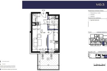 Rzut - Mieszkanie na sprzedaż 2 pokoje o powierzchni 28,74 m² - numer B3 – M0.3 w Primacasa