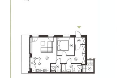 Rzut - Mieszkanie na sprzedaż 2 pokoje o powierzchni 58,99 m² - numer 28_1 w Apartamenty Sielanka
