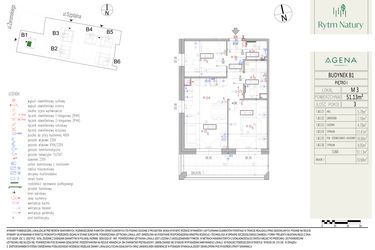 Rzut - Mieszkanie na sprzedaż 3 pokoje o powierzchni 51,13 m² - numer B1M3 w Rytm Natury