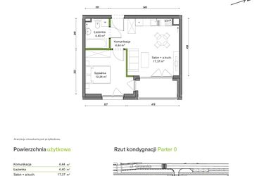 Rzut - Mieszkanie na sprzedaż 2 pokoje o powierzchni 38,46 m² - numer D2/F/03 w Orawska Vita