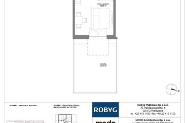 Rzut - Mieszkanie na sprzedaż 1 pokój o powierzchni 26,21 m² - numer 0M01 w Początek Piątkowo bud. F