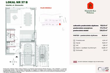 Rzut - Dom na sprzedaż 4 pokoje o powierzchni 126,1 m² - numer 37B w Sianowska Polana
