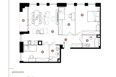 Rzut - Mieszkanie na sprzedaż 4 pokoje o powierzchni 84,84 m² - numer E.01.05 w Apartamenty Reytana bud. E