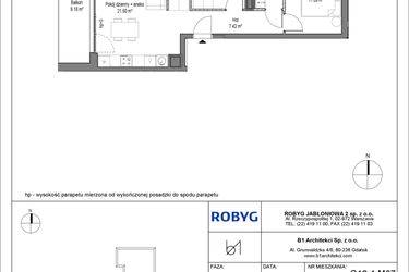 Rzut - Mieszkanie na sprzedaż 3 pokoje o powierzchni 55,65 m² - numer C12.4M07 w Lawendowe Wzgórza bud. C12