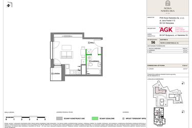 Rzut - Mieszkanie na sprzedaż 1 pokój o powierzchni 27 m² - numer NN-B-LM-56 w Nowa Nakielska by PHN
