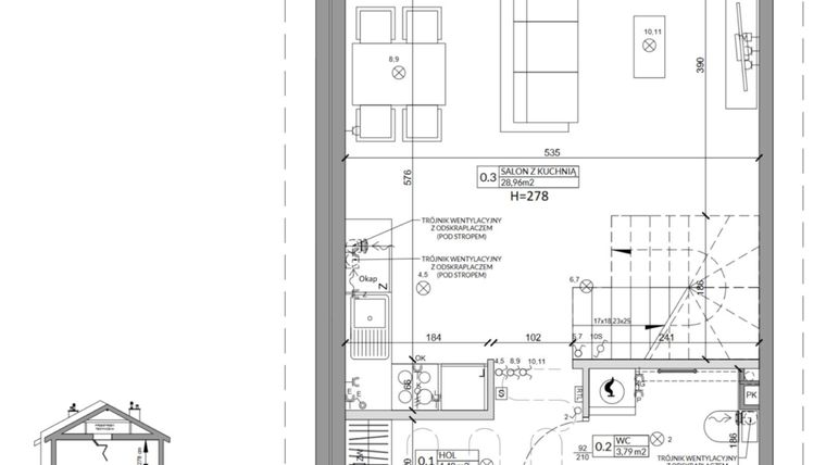 Rzut - Dom na sprzedaż 4 pokoje o powierzchni 79,04 m² - numer 22A w Osiedle Słoneczne etap III