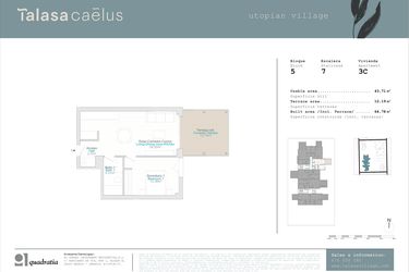 Rzut - Mieszkanie na sprzedaż 1 pokój o powierzchni 43,71 m² - numer B5-3C w Talasa Caleus II