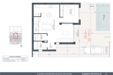 Rzut - Dom na sprzedaż 3 pokoje o powierzchni 138,21 m² - numer 5 w Domy szeregowe w Benijófar - 78650137