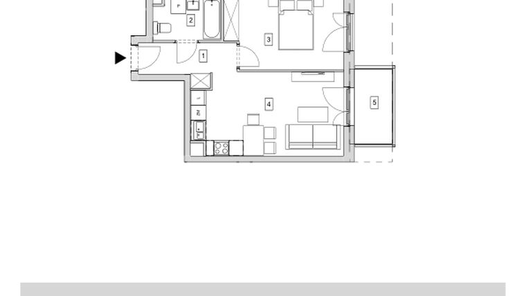 Rzut - Mieszkanie na sprzedaż 2 pokoje o powierzchni 41,88 m² - numer B7-K1-2-4 w ATAL Strachowicka II