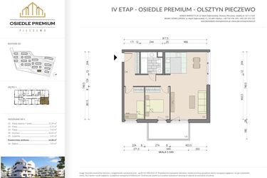 Rzut - Mieszkanie na sprzedaż 3 pokoje o powierzchni 64,88 m² - numer B3.9 w Osiedle Premium etap IV