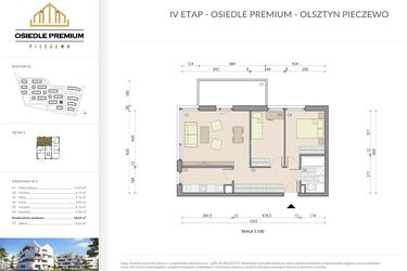 Rzut - Mieszkanie na sprzedaż 3 pokoje o powierzchni 58,63 m² - numer B2.6 w Osiedle Premium etap IV