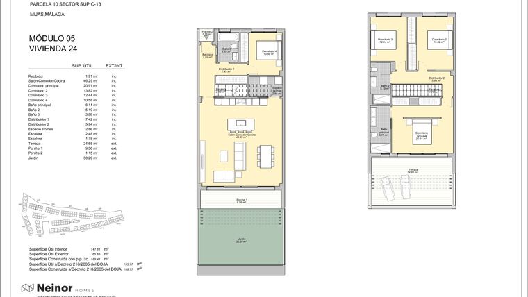 Rzut - Mieszkanie na sprzedaż 4 pokoje o powierzchni 141 m² - numer 5.24 w Evergreen Homes - Mijas
