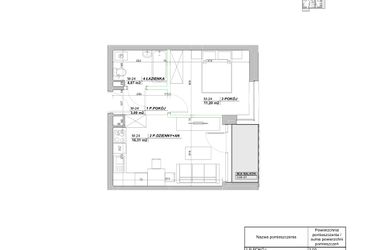 Rzut - Mieszkanie na sprzedaż 2 pokoje o powierzchni 34,58 m² - numer A.24 w Laurowy Zakątek