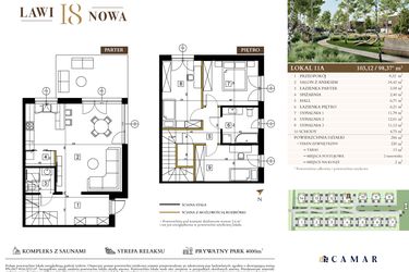 Rzut - Mieszkanie na sprzedaż 4 pokoje o powierzchni 98,37 m² - numer 11A w Lawinowa 18