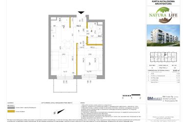 Rzut - Mieszkanie na sprzedaż 2 pokoje o powierzchni 36,57 m² - numer K30 w Osiedle Natura Life budynki JK
