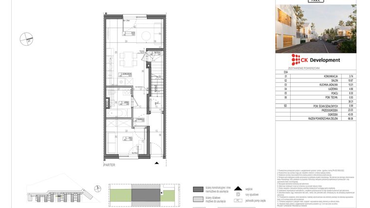 Rzut - Mieszkanie na sprzedaż 2 pokoje o powierzchni 38,31 m² - numer D.3A w Nova Wola Park
