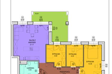Rzut - Mieszkanie na sprzedaż 4 pokoje o powierzchni 71,56 m² - numer A12 w Osiedle Zuchów