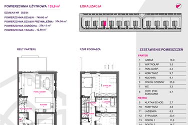 Rzut - Dom na sprzedaż 4 pokoje o powierzchni 135,8 m² - numer III.A3.M2 w Osiedle Kwiatowe Tarasy etap IIIA