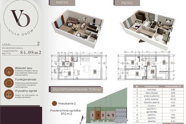 Rzut - Dom na sprzedaż 4 pokoje o powierzchni 101,08 m² - numer 2 w Villa Osów