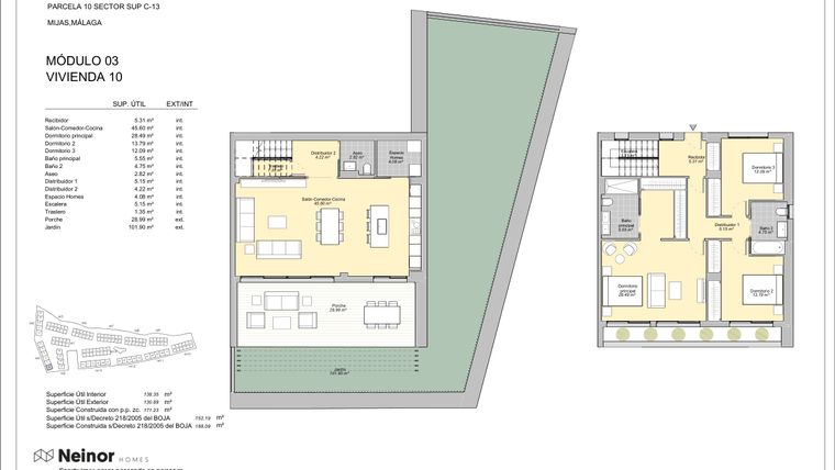 Rzut - Mieszkanie na sprzedaż 3 pokoje o powierzchni 138 m² - numer 3.10 w Evergreen Homes - Mijas