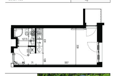Rzut - Mieszkanie na sprzedaż 1 pokój o powierzchni 24,79 m² - numer AB.3.070 w Nadolnik Compact Apartments etap III