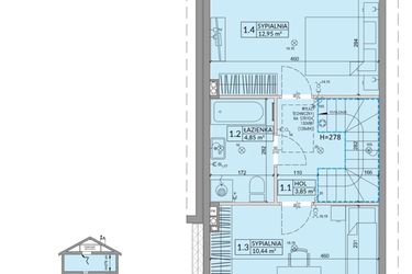 Rzut - Dom na sprzedaż 3 pokoje o powierzchni 68,42 m² - numer 41A w Osiedle Słoneczne etap IV