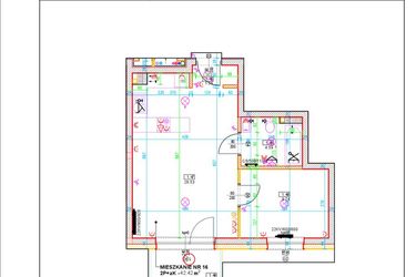 Rzut - Mieszkanie na sprzedaż 2 pokoje o powierzchni 42,42 m² - numer D16 w Osiedle Zuchów