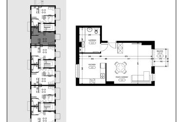 Rzut - Mieszkanie na sprzedaż 1 pokój o powierzchni 41,09 m² - numer B3-M4 w Śląska Park