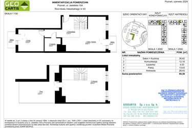 Rzut - Mieszkanie na sprzedaż 4 pokoje o powierzchni 85,39 m² - numer B43 w Jasielska 8C
