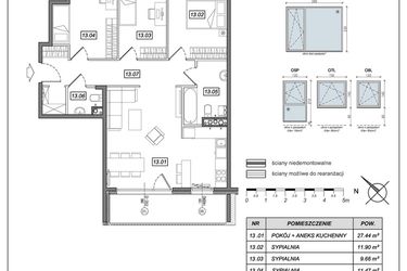 Rzut - Mieszkanie na sprzedaż 4 pokoje o powierzchni 81,64 m² - numer 8.A.13 w Urzeka bud. 8